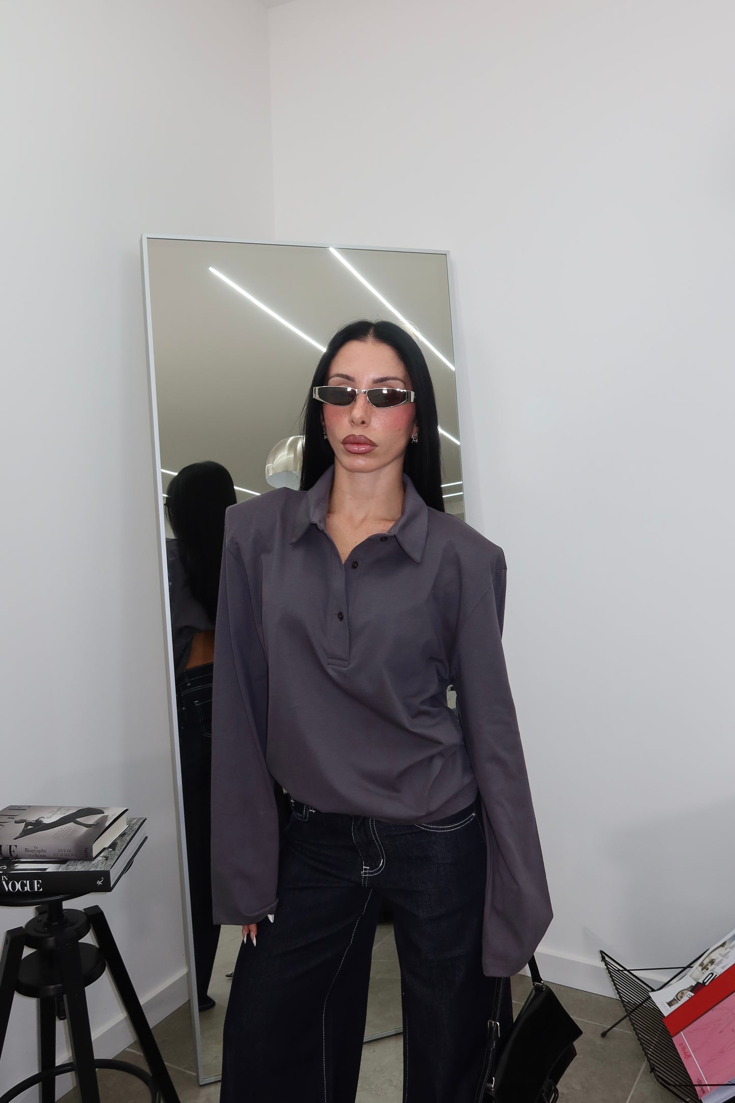 Maglia NECKBAND dark grey