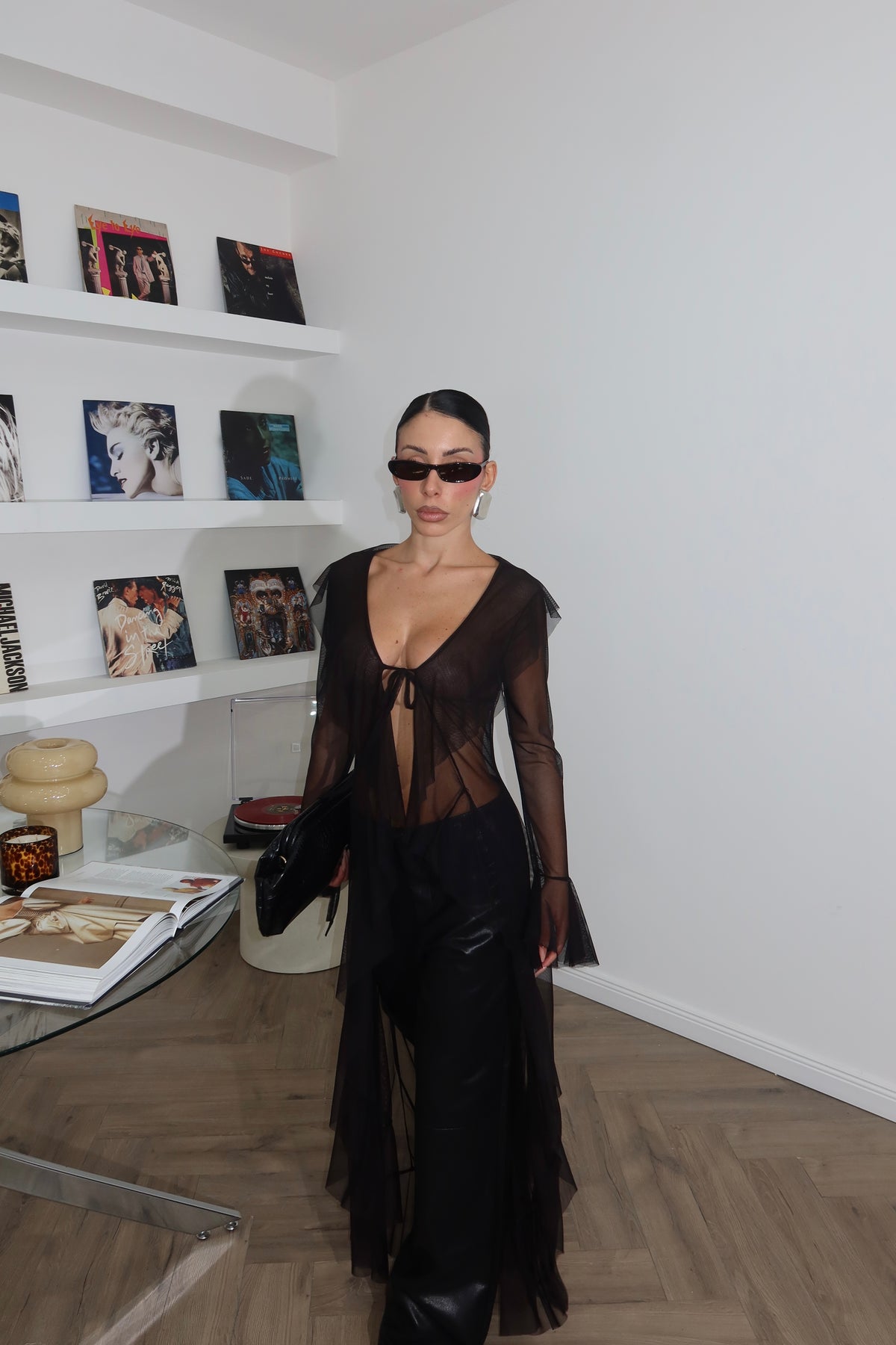 Top LONG VELATO nero