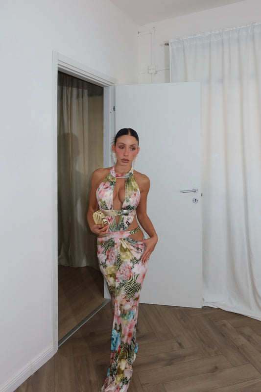 LongDress WEDDING DAY FLOREAL rosa