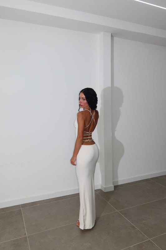 LongDress BUTTERFLY panna