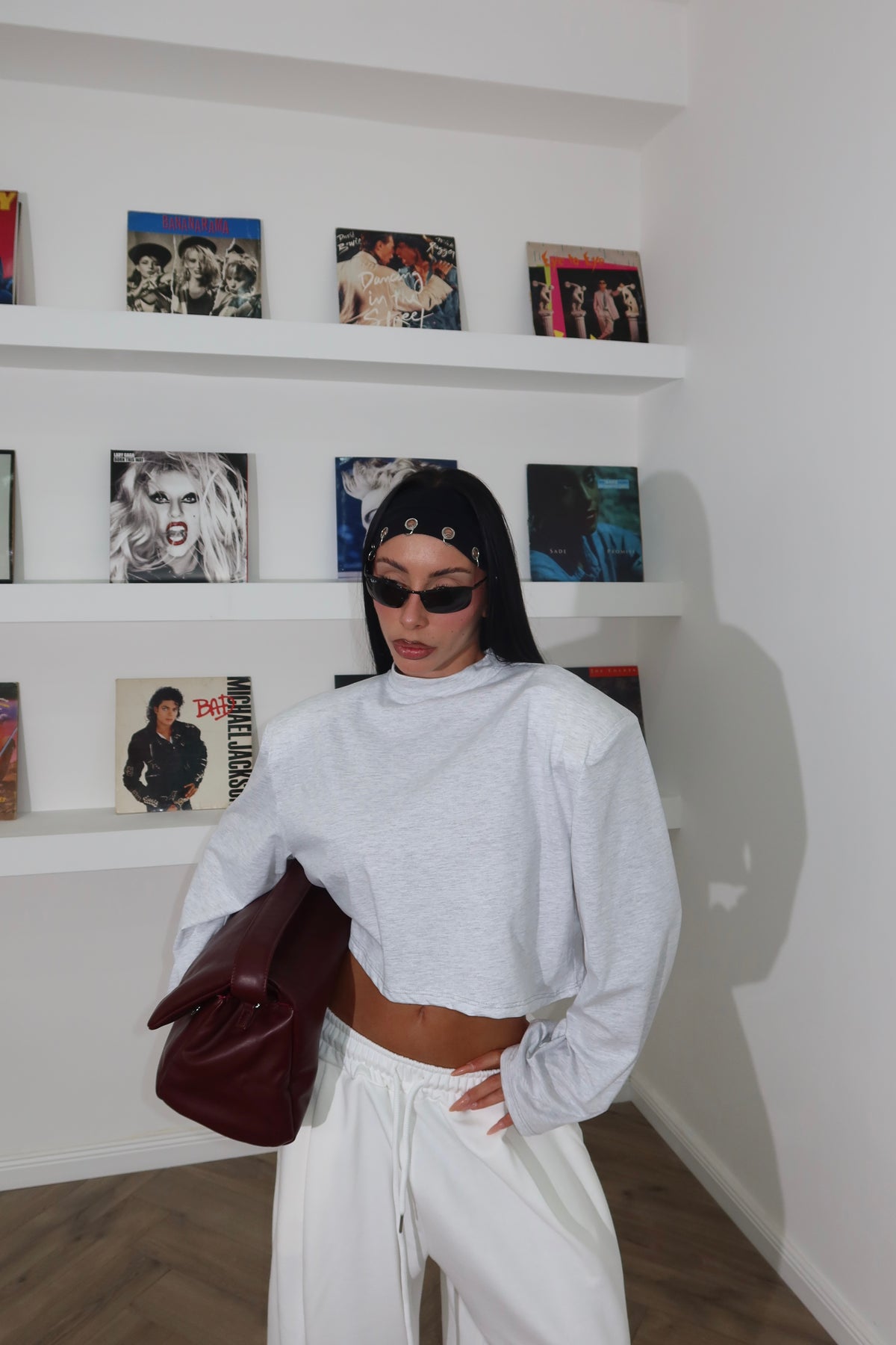 Maglia EASY CROP grigia