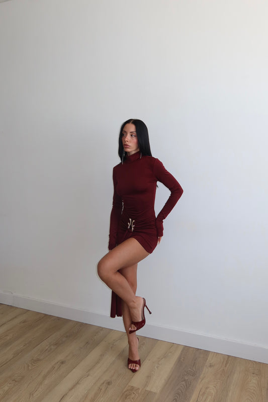 MiniDress SNAKE bordeaux