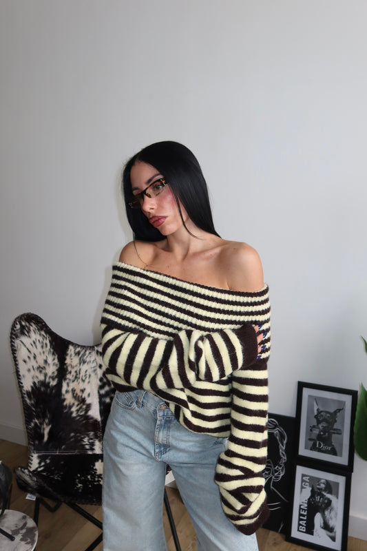 Maglione ELLY A RIGHE giallo