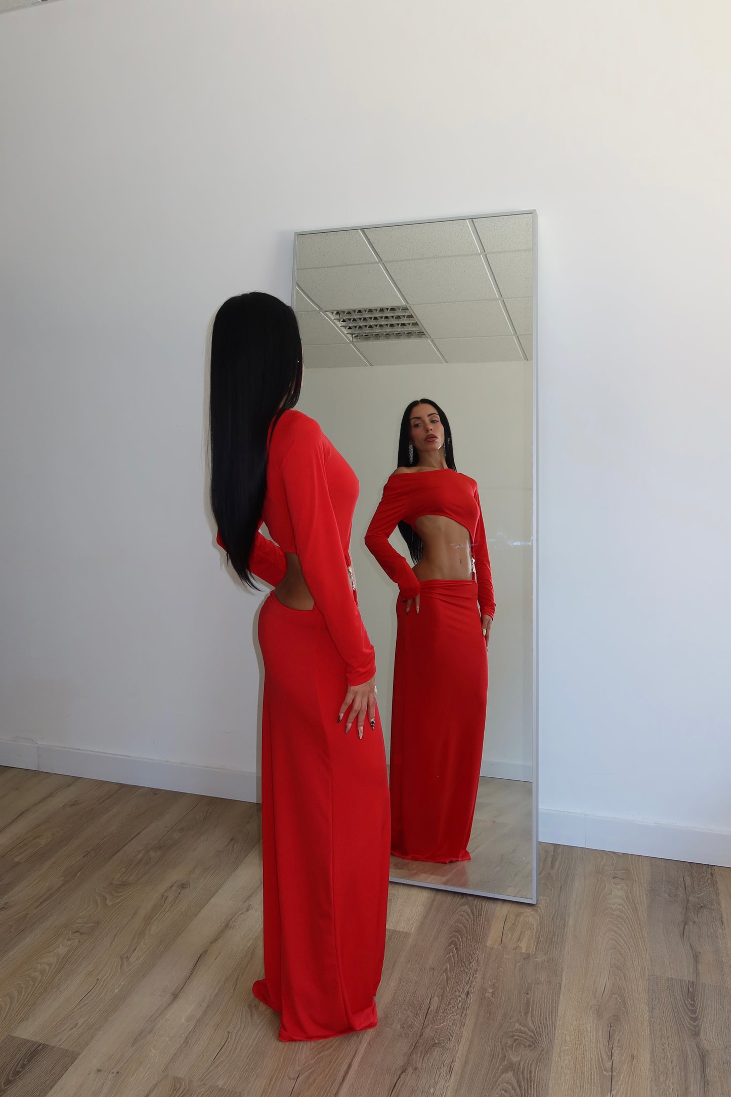 LongDress METAL rosso