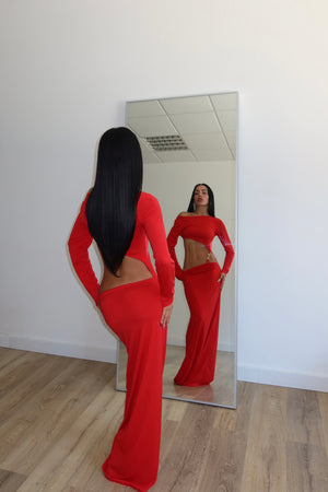 LongDress METAL rosso