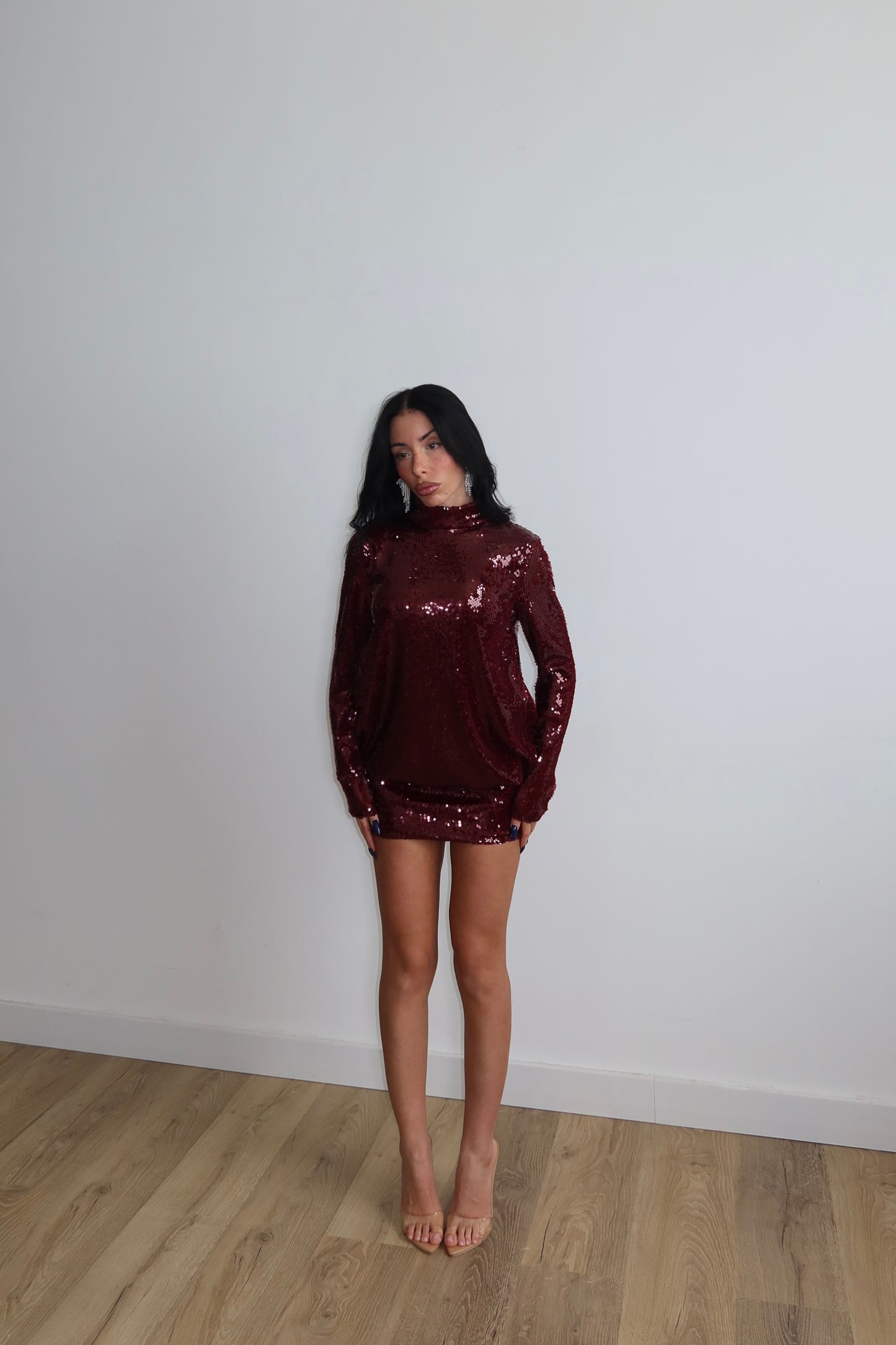 MiniDress MADISON PAILLETTES bordeaux