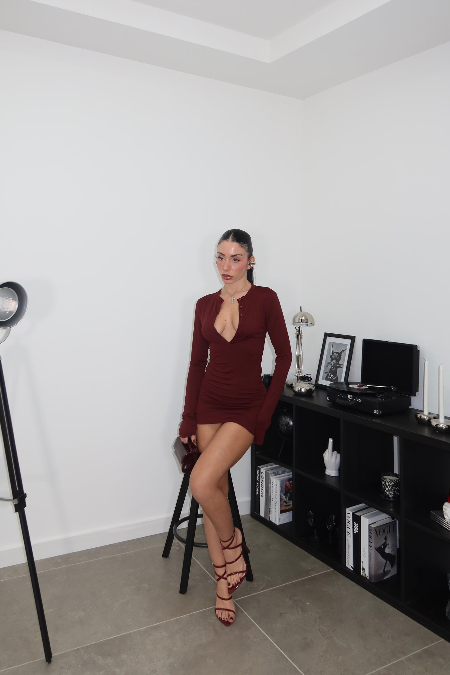 MiniDress BOTTONCINI bordeaux