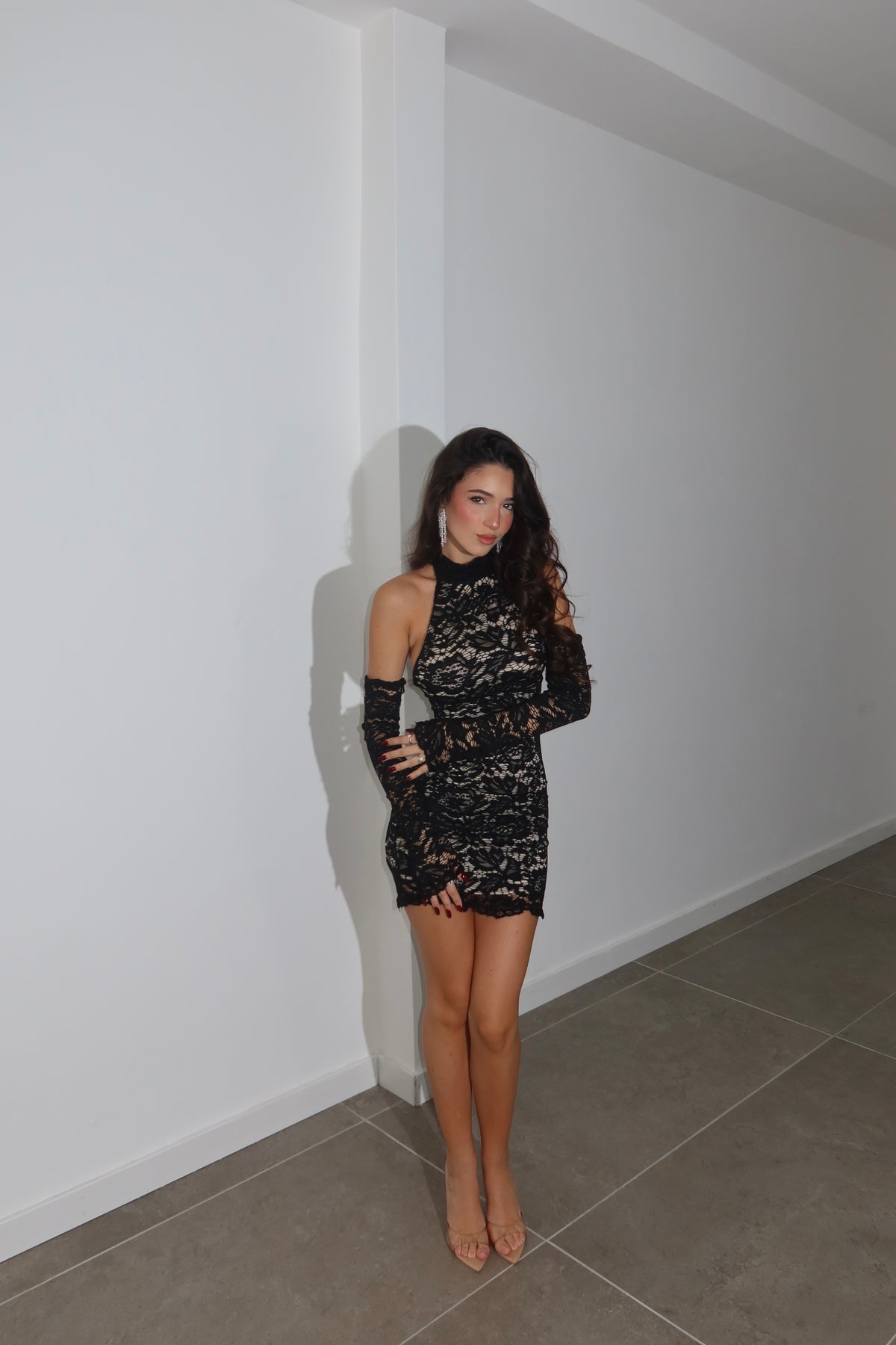 MiniDress TANCREDI nero/nude