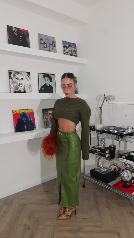 Green CROP sweater